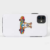 スケートボードに乗ったかわいいブルテリア Case-Mate iPhoneケース (裏面(横))