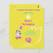 スケートボードに乗ったユニコーンのカスタマイズキャプション ポストカード (正面/裏面)