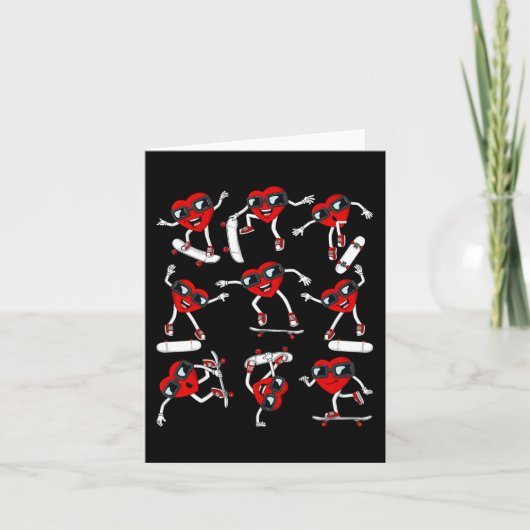 スケートボードに乗るスケーターハートの日スケートボードボーイ カード (正面)