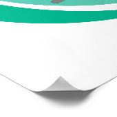 スケートボードに乗るヒップスターのクマ ポスター (角)