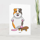 スケートボードに乗るモルモット カード (裏面)