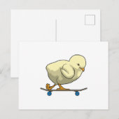 スケートボードに乗る少女 ポストカード (正面/裏面)