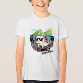 スケートボードに乗る軸索 トライブレンドＴシャツ