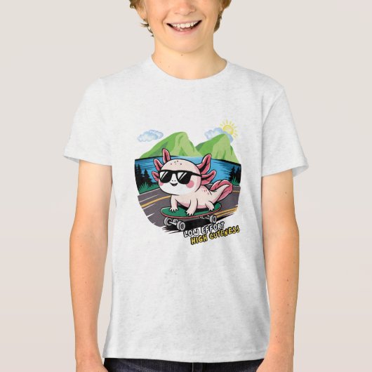 スケートボードに乗る軸索 トライブレンドＴシャツ (正面)