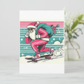 スケートボードのお父さんクリスマス 招待状 (スタンド正面)