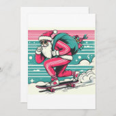 スケートボードのお父さんクリスマス 招待状 (正面/裏面)