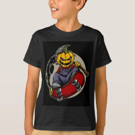 スケートボードのかぼちゃ Tシャツ
