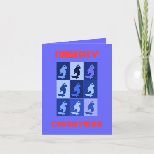 スケートボードのクリスマスカードとノテカード シーズンカード (正面)