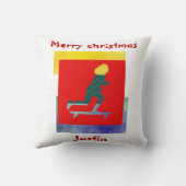 スケートボードのクリスマスギフトパーソナライズされた名 クッション (裏面)
