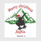 スケートボードのクリスマスギフトパーソナライズされた名 シール (シート)