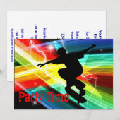 スケートボードのクロスライティングパーティー 招待状 (正面/裏面)