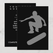 スケートボードのシルエット 招待状 (正面/裏面)