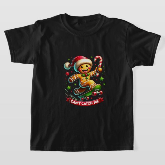 スケートボードのジンジャーブレッド喜び Tシャツ (レイダウン)