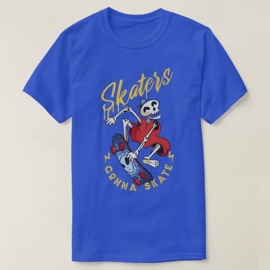 スケートボードのスケルトンフィンガーボードスケーターの指 Tシャツ (デザイン正面)