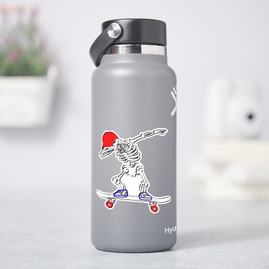 スケートボードのスケルトン4"キスカットビニールシール シール (HydroFlask)