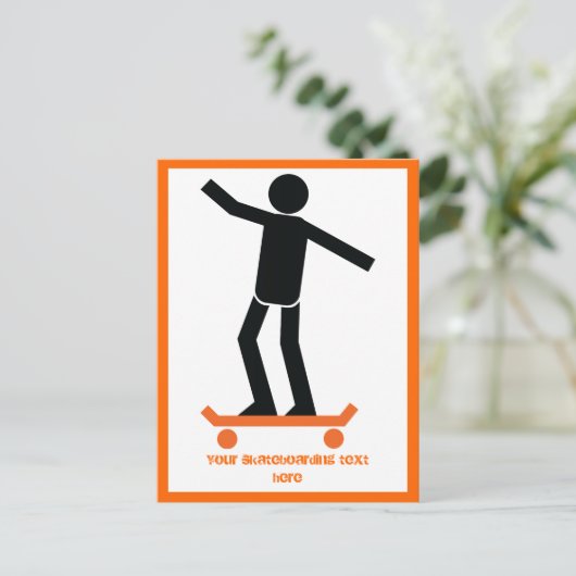 スケートボードのスケートボーカスタムダー ポストカード (スタンド正面)