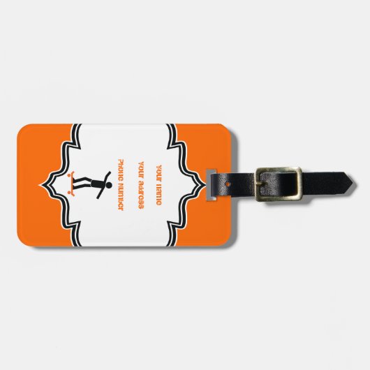 スケートボードのスケートボーカスタムダー ラゲッジタグ (正面横)