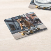 スケートボードのスタント：動きのスタフィー スクエアペーパーコースター (アングル)