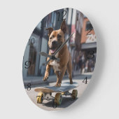 スケートボードのスタント:動きのスタフィー ラージ壁時計 (傾斜)