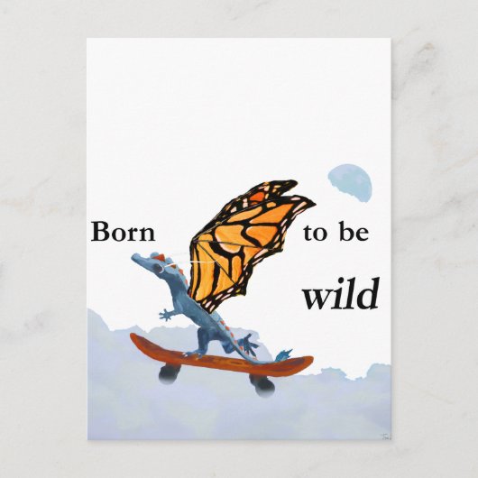 スケートボードのドラゴン ポストカード (正面)