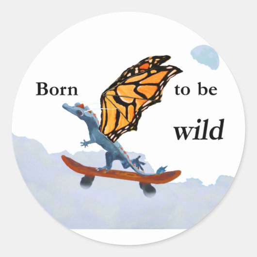 スケートボードのドラゴン ラウンドシール (正面)