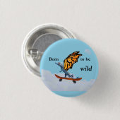 スケートボードのドラゴン 缶バッジ (正面&裏面)