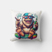 スケートボードのパーティービデオを楽しむチルイェティ クッション (正面)