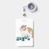 スケートボードのブルドッグ バッジ (Front with Retractable)