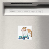 スケートボードのブルドッグ マグネット (インサイチュ (食洗機))