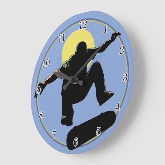 スケートボードの壁時計 ラージ壁時計 (傾斜)