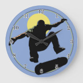 スケートボードの壁時計 ラージ壁時計 (正面)