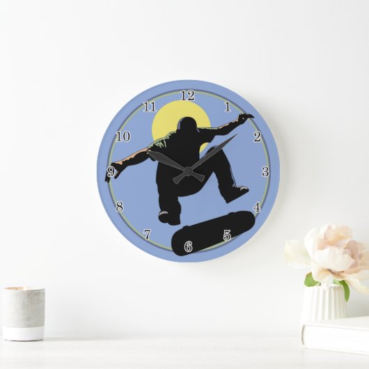 スケートボードの壁時計 ラージ壁時計 (ホーム)