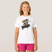 スケートボードの女の子のグラフィックのTシャツ Tシャツ (正面フル)