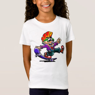 スケートボードの女の子のTシャツの通りのパンク Tシャツ