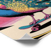 スケートボードの孔雀 ポスター (角)