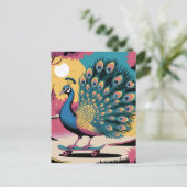 スケートボードの孔雀 ポストカード (スタンド正面)