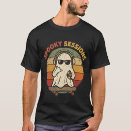 スケートボードの幽霊Tシャツ ハロウィン スプーキーセッションズ Tシャツ