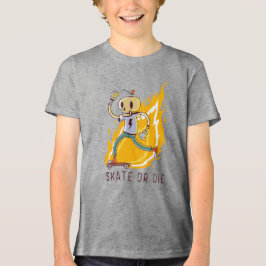 スケートボードの情熱的な精神: スケート・オア・ダイ トライブレンドTシャツ