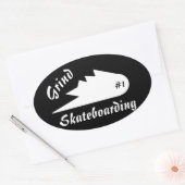 スケートボードの衣類を挽くスポーツロゴ 楕円形シール (封筒)
