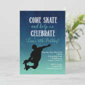 スケートボードの誕生日パーティー招待状 招待状 (スタンド正面)