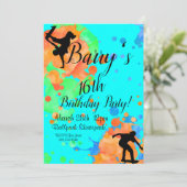 スケートボードの誕生日 招待状 (スタンド正面)