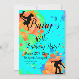 スケートボードの誕生日 招待状