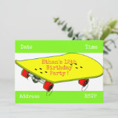 スケートボードの10代の少年の誕生会 招待状 (スタンド正面)