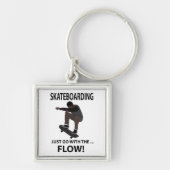 スケートボードはフロースケートボーダーと一緒に行く キーホルダー (正面)