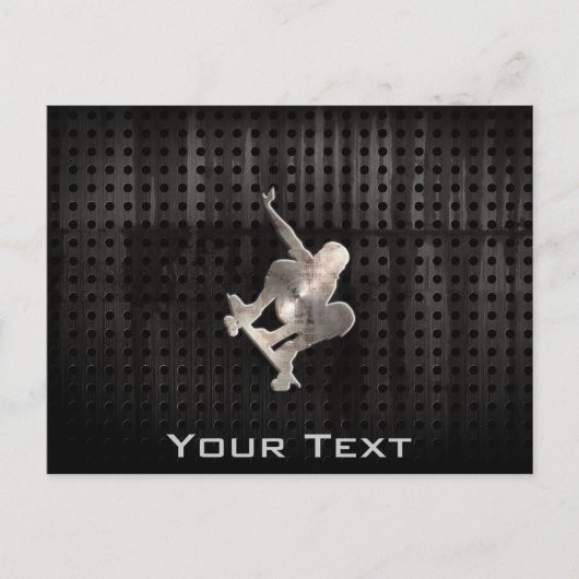 スケートボードをすること; クールな黒 ポストカード (正面)