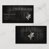 スケートボードをすること; クールな黒 名刺 (正面/裏面)