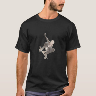 スケートボードをすること; クールな黒 Tシャツ