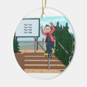 スケートボードをすること-男性 セラミックオーナメント (左)