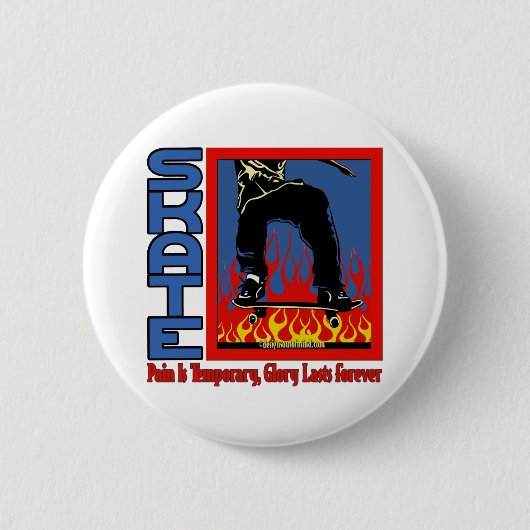 スケートボードをすること 缶バッジ (正面)