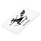 スケートボードをするアライグマ – 幻想的なアライグマの動物 マグネット (左側)